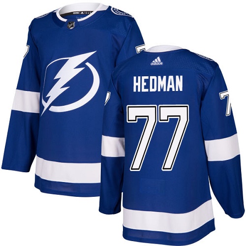 Adidas Tampa Bay Lightning 77 Victor Hedman Blue Home Authentic Stitched Youth NHL Jersey